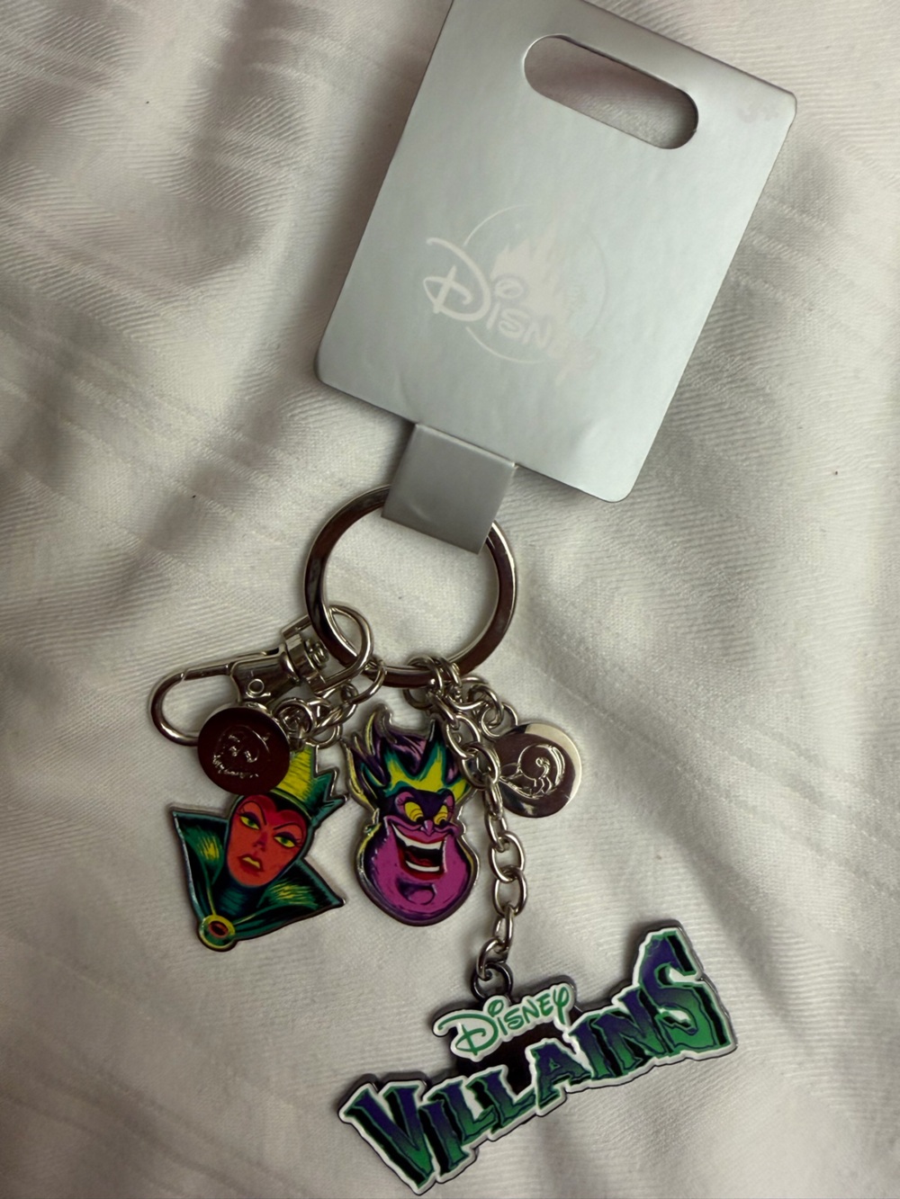 Disney Villains Enamel Keychain in Purple, Green and Yellow